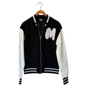 Marshmello Varsity Jacket Black & White Zip Up Women's S DJ Coat Poly Blend